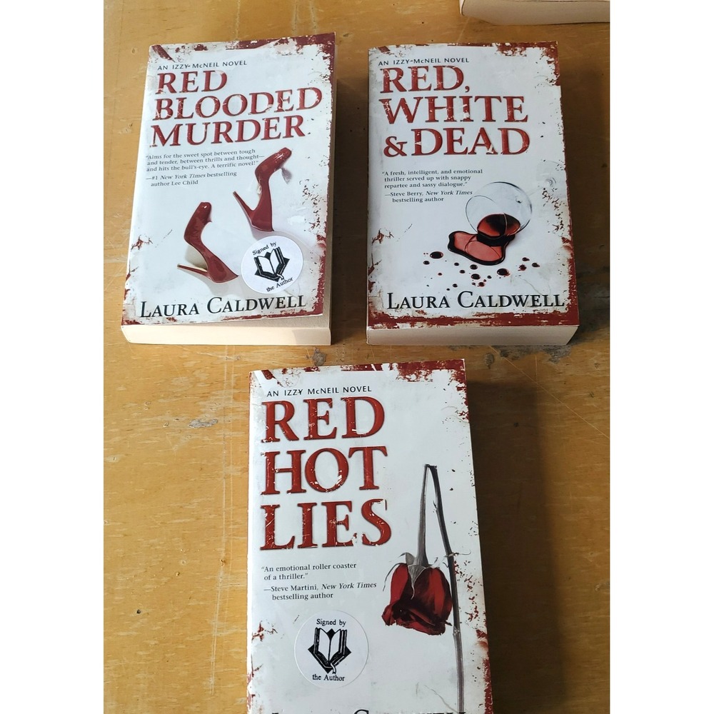 Lot Of 3 PB Laura Caldwell Romantic Suspense Izzy McNeil Red Hot Lies Signed HTF